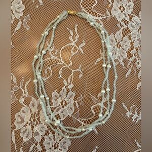 Authentic Aquamarine and Pearl Necklace